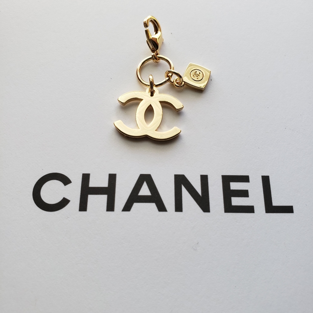 CHANEL Gold Logo Keychain